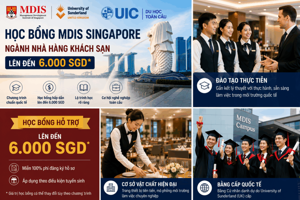 Học bổng MDIS Singapore, Du học Singapore ngành Nhà hàng Khách sạn